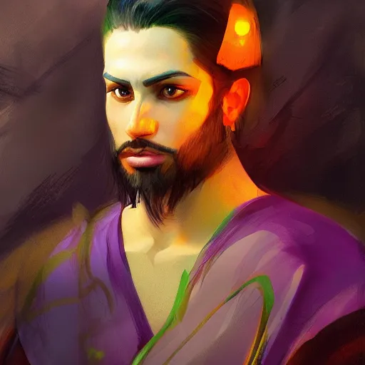 Image similar to portrait of a persian prince from tales of yore by yanjun cheng, artstation