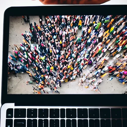 Prompt: tiny people working on the inside of my laptop