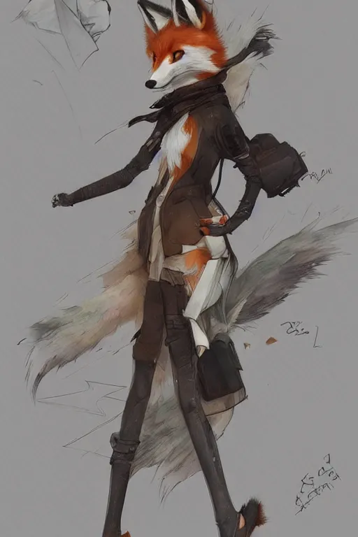 Image similar to a fox fursona, trending on artstation, by kawacy, furry art, digital art, art by dustin nguyen akihiko yoshida greg tocchini