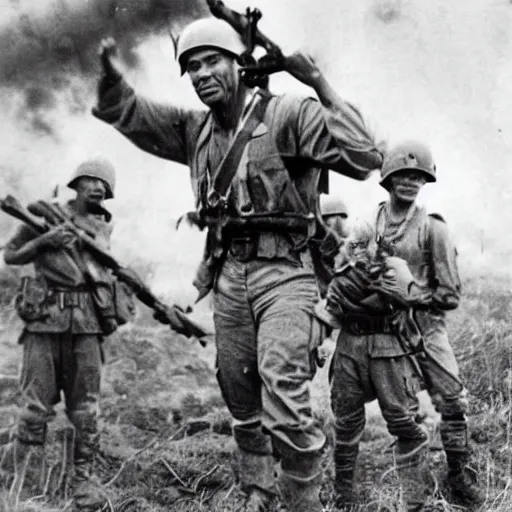 Image similar to the rock dwayn johnson Soldier , Historical photo in ww2