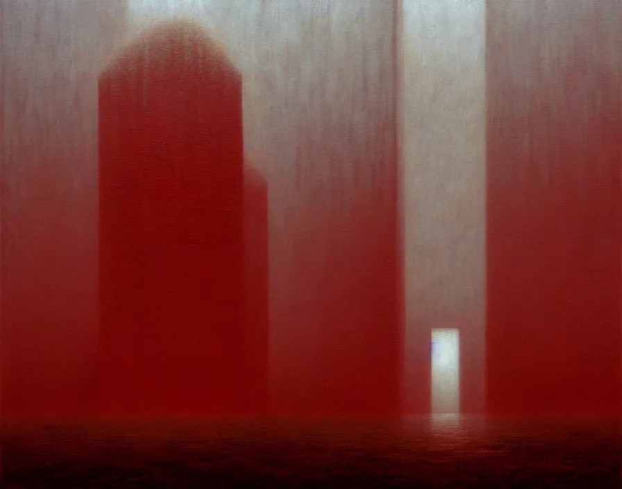 Prompt: climate change has overtaken wall street, by zdzisław beksinski and greg rutkowski, horror, surreal, oil on canvas, dramatic, vivid, vibrant colors