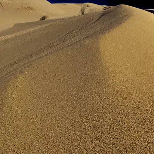 Prompt: sand made out of blue light