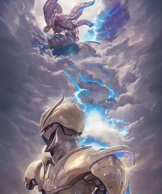 Prompt: A beautiful portrait of a legendary Pokémon wearing paladin armor, character design, by Moebius and Artgerm and blizzard studios and Tom Bagshaw, hyper realism, high detail, trending on artstation, unreal engine 5, Lumen, 8k, 38mm photography