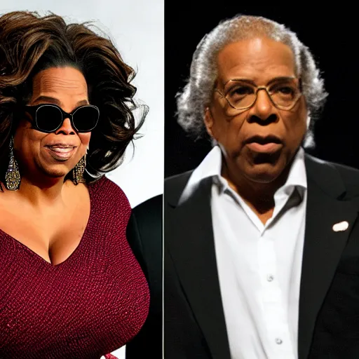 Prompt: oprah winfrey becoming antichrist ruler of the world, evil arcane ritual, eldritch horror,