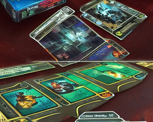 Image similar to futuristic nft card game, full - view