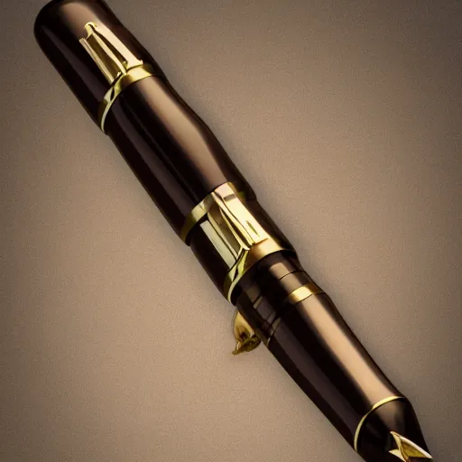 Prompt: a faberge fountain pen owned by the czar, studio photography, artstation, 3 d render, ultrarealistic