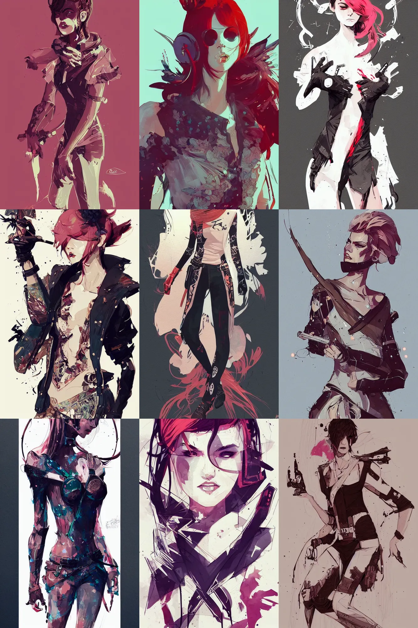 Prompt: concept art of fashionable brawler wearing trendy outfit, video game characters designs, by conrad roset, fiona staples, wlop, intricate, elegant, highly detailed, stylized, digital art, artstation, concept art, sharp focus, illustration, beautiful sunlight and shadows