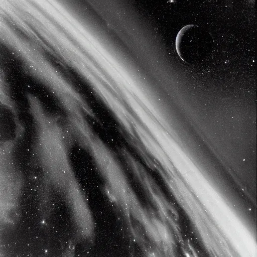 Image similar to ansel adams photograph taken in space