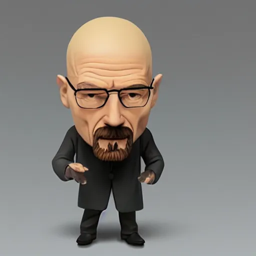 Prompt: Walter White as a plastic figure, bubblehead