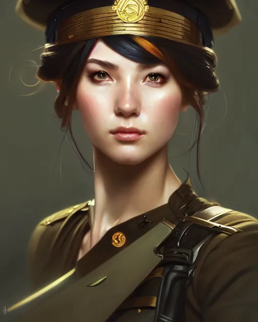 Prompt: beautiful female soldier, portrait, anime!!, fantasy, ultra detailed, elegant, intricate, dynamic lighting, hyperrealism, digital art, digital painting, artstation, wlop, sharp focus, illustration, art by artgerm and greg rutkowski and alphonse mucha, 8 k