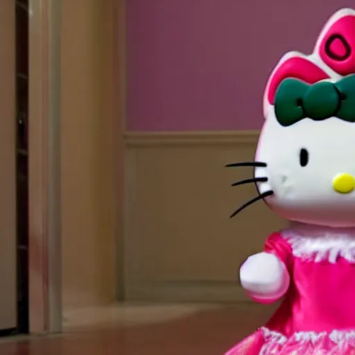 Prompt: hello kitty as a real cat, movie still