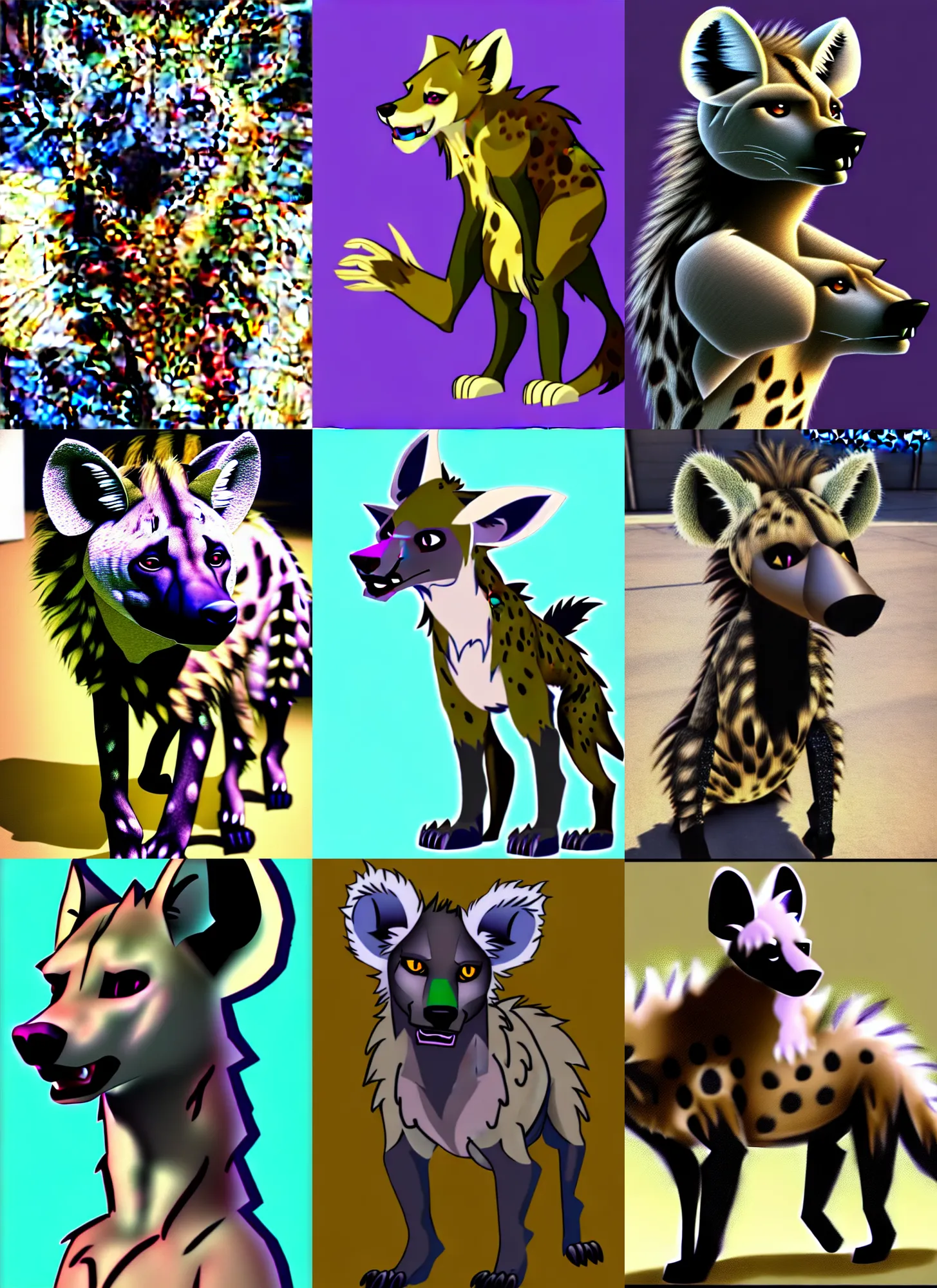 Image similar to a furry hyena fursona, trending on weasyl