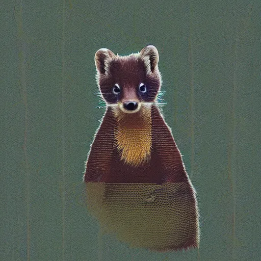 Prompt: pine marten glitch art