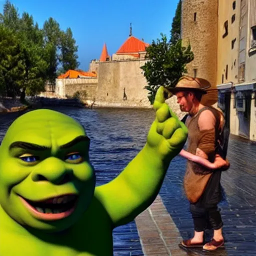 Image similar to shrek drunk in croatia