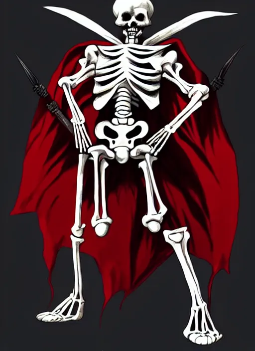 Prompt: shin megami tensei art of a demon that is a skeleton soviet!! soldier!! from 1 9 2 0 s wearing a budenovka!!! with a red star!!, art by kazuma kaneko, demonic! compedium!, law aligned, digital drawing, white background, very high quality, very highly detailed