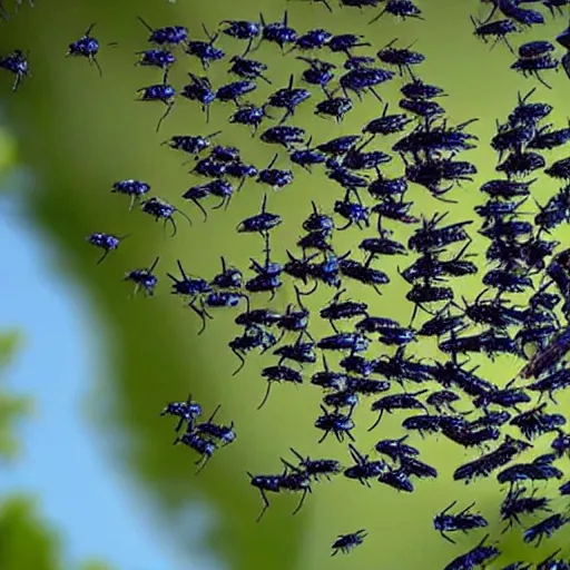 Image similar to a swarm of bugs over san antonio