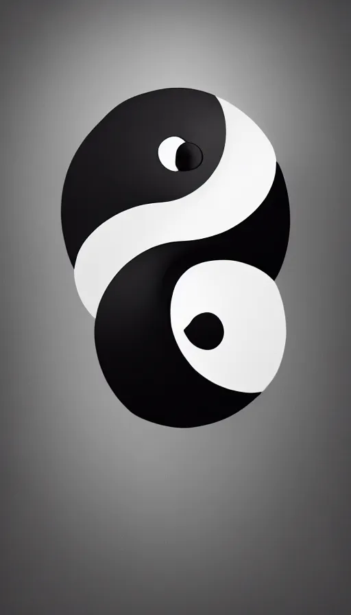 Prompt: Abstract representation of ying Yang concept, with Vray