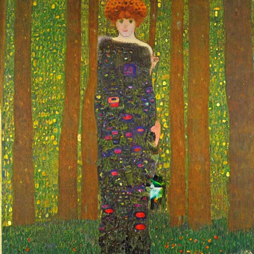 Image similar to forest guardian by gustav klimt