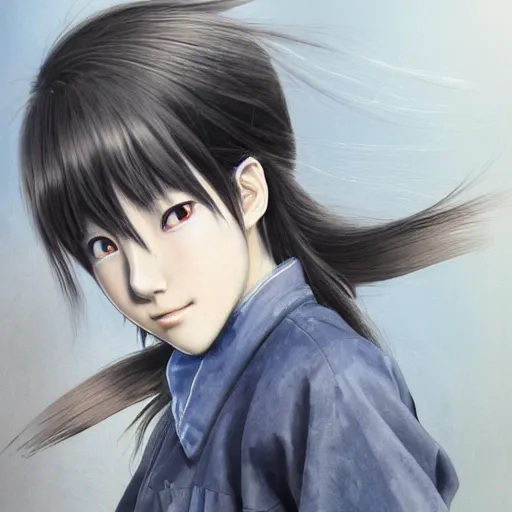 Prompt: dynamic composition, motion, ultra-detailed, incredibly detailed, a lot of details, amazing fine details and brush strokes, colorful and grayish palette, smooth, HD semirealistic anime CG concept art digital painting, watercolor oil painting of a Japanese schoolgirl Lain Iwakura, GITS, by a Chinese artist at ArtStation, by Huang Guangjian, Fenghua Zhong, Ruan Jia, Xin Jin and Wei Chang. Realistic artwork of a Chinese videogame, gradients, gentle an harmonic grayish colors.