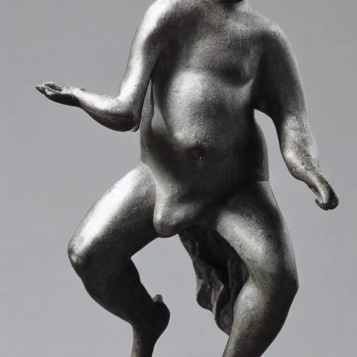 Image similar to an ancient statuette of a dancing danny devito, beautiful, priceless, hd, bejeweled, studio photography