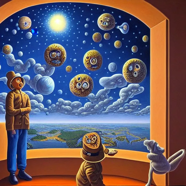 Prompt: an oil on canvas portrait painting of goofy, surrealism, surrealist, cosmic horror, rob gonsalves, high detail