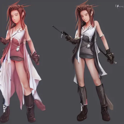 Image similar to concept art of aerith aeris by logan cure, BangkuART, sakimichan, yan gisuka, zeronis, dan eder, nick silva, Ja Mong, 4k, artstation