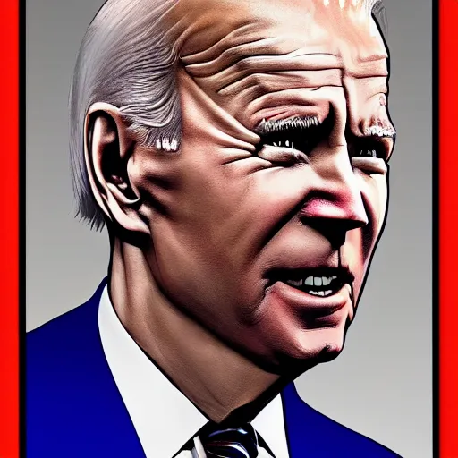 Image similar to demonic joe biden portrait, realistic photograph, award - winning