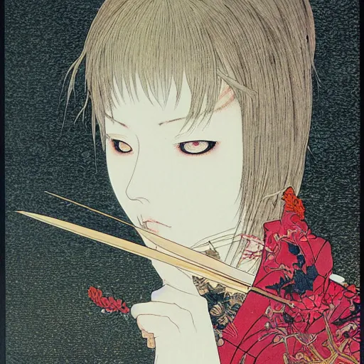 Image similar to prompt : portrait of muse soft light painted by takato yamamoto, inspired by ghost in shell anime, smooth face feature, intricate oil painting, high detail, sharp high detail, manga and anime