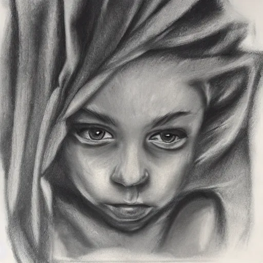 Prompt: charcoal painting