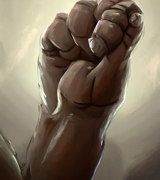 Image similar to a big fist out of the earth. high detailed, fine art, trending on artstation, smooth draw, sharp focus.