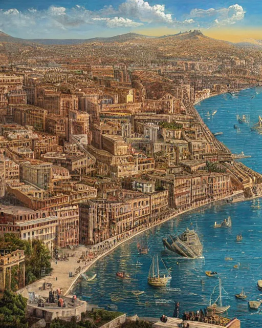 Image similar to naples by frank franzetta, 4 k, hyper detailed