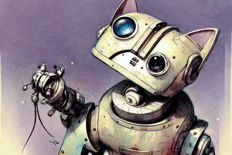 Image similar to ( ( ( ( ( 1 9 5 0 s retro future robot cat. muted colors. ) ) ) ) ) by jean - baptiste monge!!!!!!!!!!!!!!!!!!!!!!!!!!!!!!