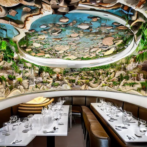 Prompt: surrealist restaurant architecture