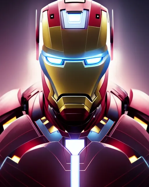 Image similar to symmetry!! portrait of ironman acting as a transformers robot, intricate, elegant, highly detailed, digital painting, artstation, concept art, smooth, sharp focus, illustration, art by artgerm and greg rutkowski and alphonse mucha, 8 k