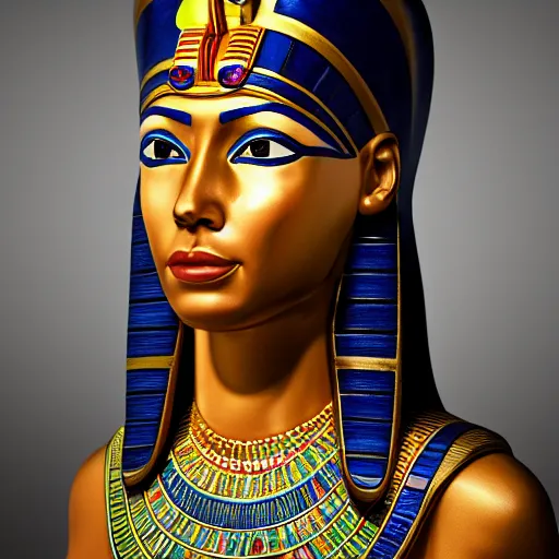 Image similar to A portrait of an Egyptian queen, photorealist, 4k, DSLR photograph