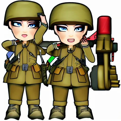 Image similar to shamoji solider, cartoon style