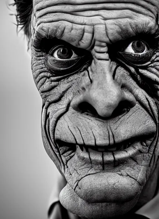 Prompt: photo of Willem Dafoe as the Joker by Lee Jeffries, head shot, detailed, award winning, Sony a7R