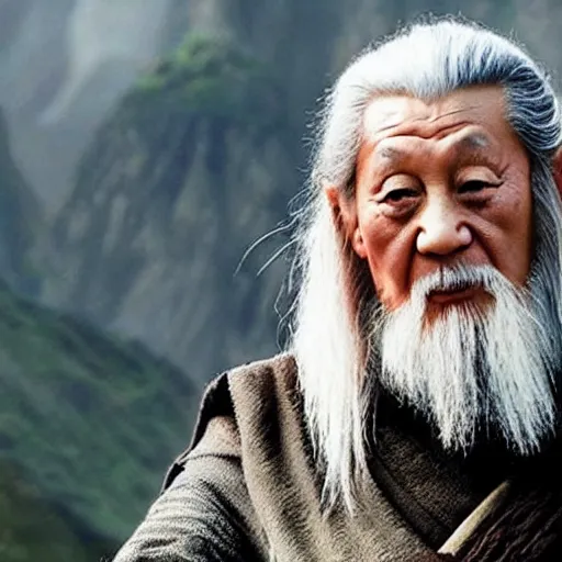 Prompt: xi jinping playing gandalf in lord of the rings movie