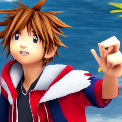 Prompt: sora relishing in the fact that he has finally won a fight after losing 5 0 times in a row, realistic, 4 k