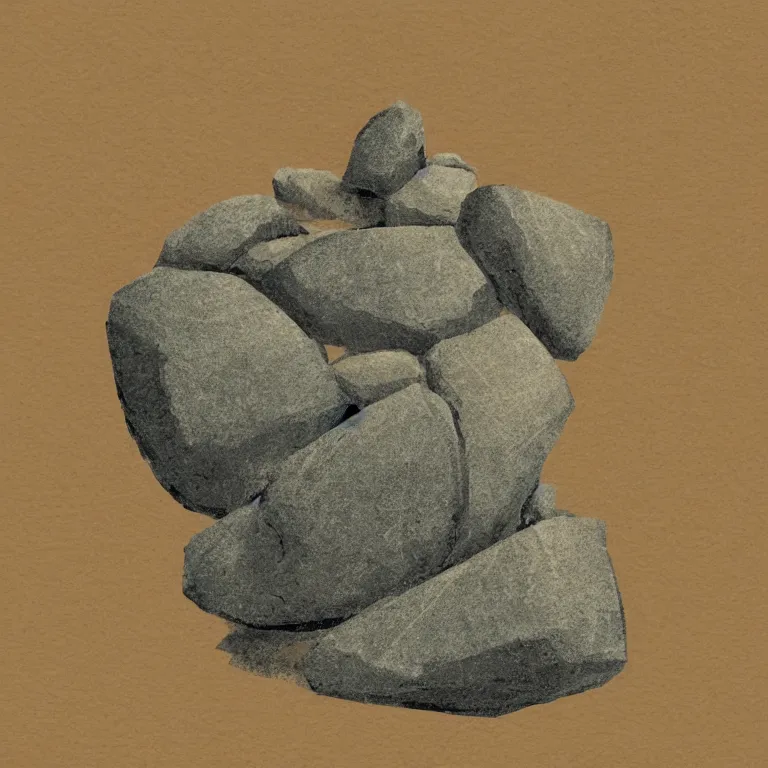 Image similar to a stylized illustration of a rock