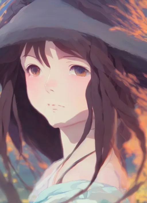 Prompt: portrait of cute girl, cloudy sky background lush landscape illustration concept art anime key visual trending pixiv fanbox by wlop and greg rutkowski and makoto shinkai and studio ghibli and gustav klimt