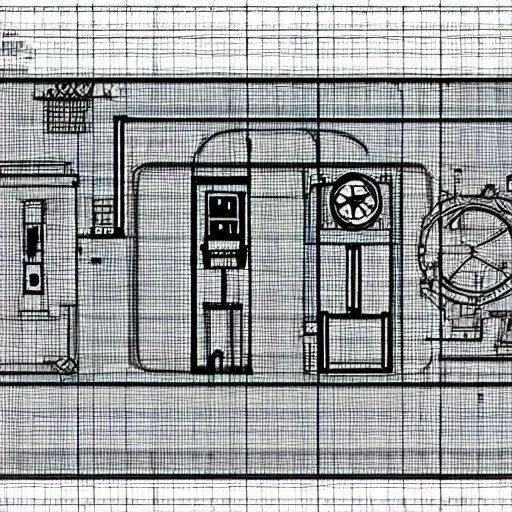 Prompt: accurate schematics to build a time machine in the year 2030, 2d drawing, blueprint