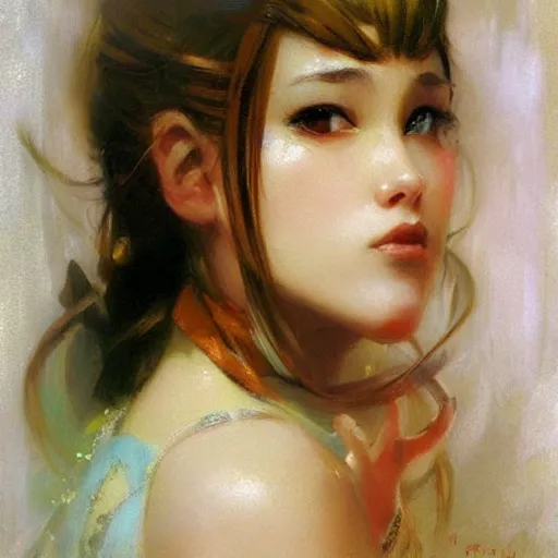 Image similar to cute anime girl face, painting by gaston bussiere, craig mullins, j. c. leyendecker