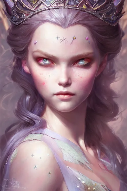 Image similar to fairy princess, highly detailed, d & d, fantasy, highly detailed, digital painting, trending on artstation, concept art, sharp focus, illustration, art by artgerm and greg rutkowski and magali villeneuve