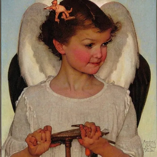 Prompt: angel by norman rockwell