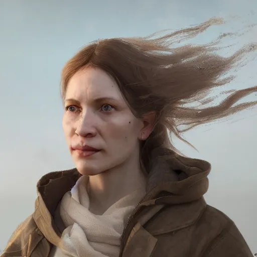 Image similar to a white and a brown woman merging together over time by greg rutkowski, hyperrealist, cinema 4 d, sicodelica, rendering unreal engine 5 digital art