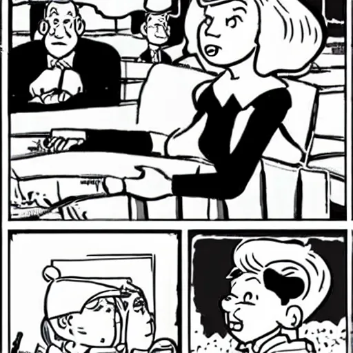 Image similar to a hand-drawn character from Tintin looking like Sara Netanyahu, Comics, Hergé