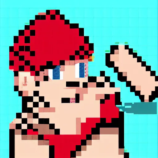 Prompt: Terry Bogard, Pixel Art