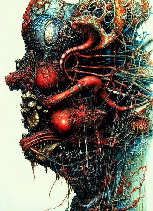 Image similar to a side view of spirit of Mickey mouse, highly detailed, art by Ayami Kojima, Beksinski, Giger