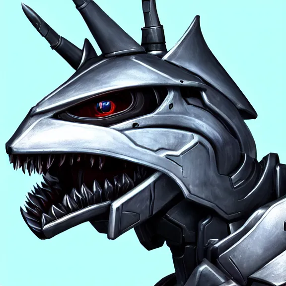 Image similar to high quality close up headshot of a cute beautiful stunning robot anthropomorphic female dragon, with sleek silver armor, a black OLED visor over the eyes, facing the camera, maw open and about to eat you, you being dragon food, the open maw being detailed and soft, highly detailed digital art, furry art, anthro art, sci fi, warframe art, destiny art, high quality, 3D realistic, dragon mawshot, furry mawshot, macro art, dragon art, Furaffinity, Deviantart